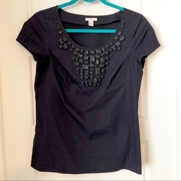 J. CREW Meshed Jewel Blouse - Picture 2 of 3